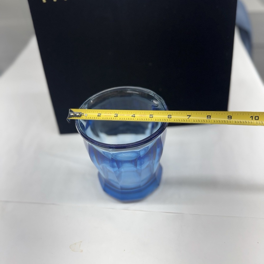 ICE BLUE 5 IN. WIDE 6 IN. TALL GLASS VASE !! Indiana Glass? Heavy Vintage - Picture 3 of 5